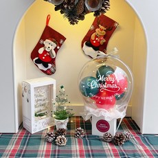 LOVELY FARM LED聖誕魔術氣球 + 壓克力樹套組, 13 新年快樂 + 3綠色混合