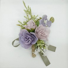 Oznii 人造花粉彩西裝領花 胸花, 紫色