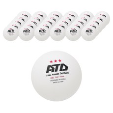 ATD ABS 3星級訓練桌球, 白色, 50個, 1組