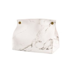 奢華大理石紋路面紙盒套, 白色