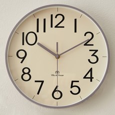 VillaDeHouse 大數字現代風格靜音客廳掛鐘, 紫色