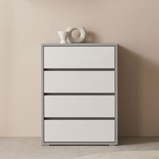 마마룸 아임 서랍장 원목발 미포함 고객직접설치, 화이트그레이, 4단