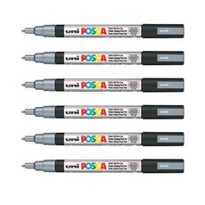 포스카 컬러마커 PC-3M SILVER, 6개, 1색