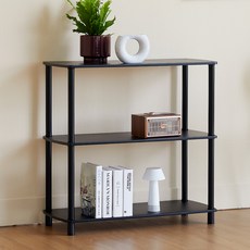 High Line Gallery 寬版圓角方形整理展示櫃, 3層, 黑色