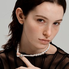 빈티지헐리우드 여성용 VH 크리스탈 볼 모조 진주 목걸이 VH2411NE001M