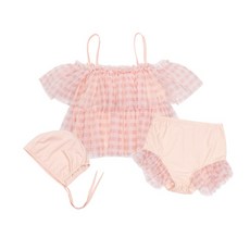 Petit Enfant 女童 CC 抽褶格紋泳衣 CCV35GSW298