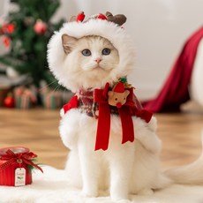 Artipet 寵物保暖格紋連帽牽引鬥篷, 混合色, 1個