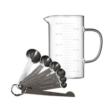 KALDIN 透明玻璃稱量服務器 MS-01 500ml + 圓形量匙套組 7 種, 1套