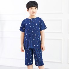 Kids Line 兒童涼感透氣海洋睡衣短袖上衣下褲套裝