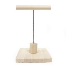 寵物鳥用木質T型站架, 混合顏色, 1個