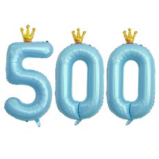 JOYPARTY 數字 500 鋁箔氣球 皇冠 90cm, 藍色, 1套