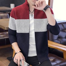 Elsso 男士大尺碼立領針織開襟衫毛衣保暖夾克