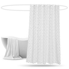 Modernat 防水面料現代浴簾之字形 120 x 180 厘米, 1個