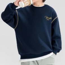 EYOUMONG Oversize圓領字母長袖大學T恤 E6S195