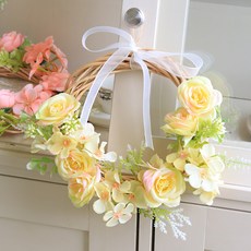 ScentBasket 火鶴 牆面裝飾 玄關裝飾 室內裝飾 花環 20cm, 黃色