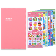 moong9 萬年型纖薄簡約封面手帳套組, 粉紅色