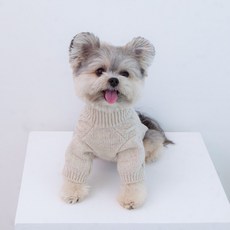 RITOGATO 狗狗Toto基本款針織T恤, 米色, 1個