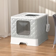 REDPUPPY 貓咪鑽石貓砂盆, 灰色, 1個