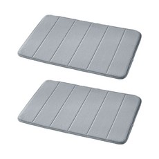 IMAMA 珊瑚絨記憶腳踏墊2入, ROJI 腳踏墊 灰色