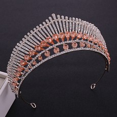 루나글램 셀프웨딩 피콕 테일 다이아 티아라 G200, 로즈골드피치, 1개