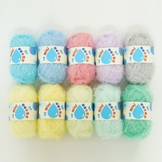 SEVY 水潤感絲瓜布迷你毛線10種組合, 粉彩靈魂, 1個