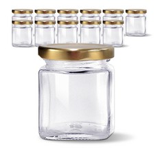 Mir 韓國玻璃瓶迷你方形地毯金色, 100毫升, 12入