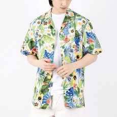 lxt 男士防皺涼感降溫寬鬆翻領夏威夷短袖襯衫