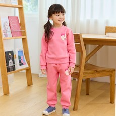 Uravi 兒童NG刷毛大學T + 發泡印花鬆緊束口褲套裝