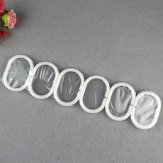 TRENY 雙層靜音窗簾塑膠套環白色 簡約耐用 降低噪音 安裝簡易, 12入, 1入