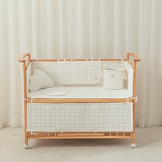 아이레빗 유아용 침대 순면 하트 범퍼가드 꿈비, 크림아이보리