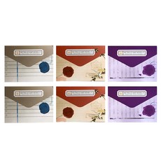 復古郵票備忘錄便利貼 3款*2入, 1套, A（米色、橙色、紫色）