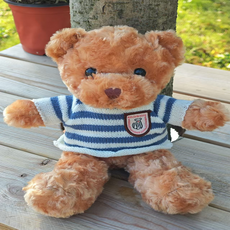 Betowin Clarain 可愛漂亮娃娃 絲絨麻花條紋熊, 藍色, 1個