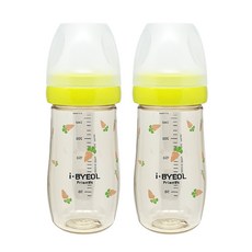 iBYEOL Friends 韓國製造 嬰兒胡蘿蔔 PPSU 奶瓶 270ml 雙入組, 不含奶嘴, 綠色, 1個