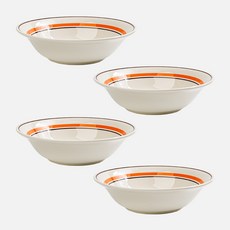 Kanesuzu Daily陶瓷圓盤 1號, 4個, 橘色