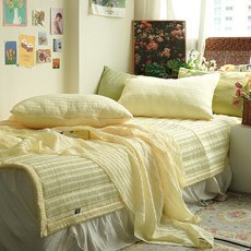 eightroom 大抓皺竹纖維泡泡紗夏季涼感單層被, 檸檬黃