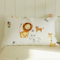 히요코베이비 모달코튼 듀라론 양면 베개 솜포함 베개커버, 머랭사바나