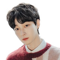 GABALNARA 男士狼尾蓬鬆捲髮造型整頂假髮 M號, 深黑色, 1組