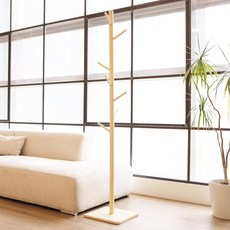 Tree Store 方形實木立式衣架, 奶油色
