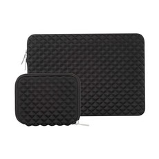 알럽컴 엠보싱 맥북 파우치 2종 세트, 블랙