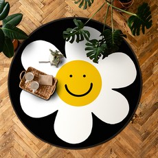 LEEJUNG 微笑圖案圓形地毯