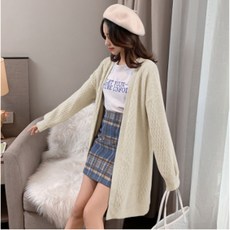 겟잇블루 루즈 핏 브이넥 임산부 니트 코트