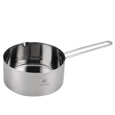 Balunfini 電磁爐適用IH不鏽鋼雙側水龍頭單柄鍋, 銀, 1個, 18厘米