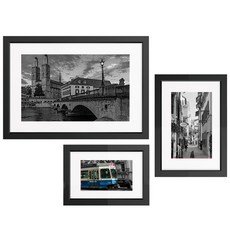 Deco 現代城市蘇黎世內框相框貼紙3件組, 黑色