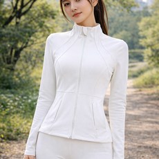 디멜디 여성용 스탠드업 카라 에슬레저룩 긴팔 스포티 자켓
