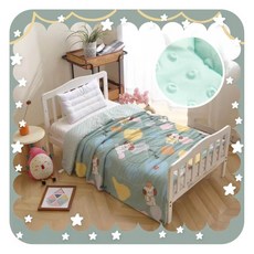 愛北鼻 冰絲珍珠安撫涼感被, 可愛狗綠荳