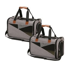 Mondspot 奢華透氣寵物外出提籠 2入 YT_RB287, 灰色