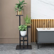 Enasu Murien 室內花盆架 陽台多肉植物層架 3層 TC020, 黑色, 1個