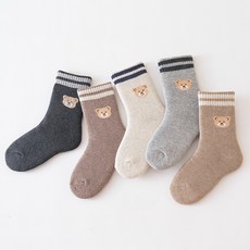 Ggomje 兒童SG厚毛圈21竹節紗襪子5雙組