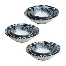 柳茄子碗 11cm x 3p + 14cm x 3p + 17cm x 3p 套組, 混色, 1套