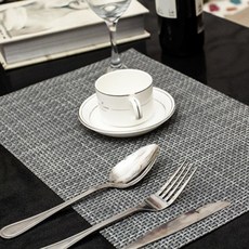 MalangJelly 高級格子餐墊, 灰色, 45 x 30 cm, 4個